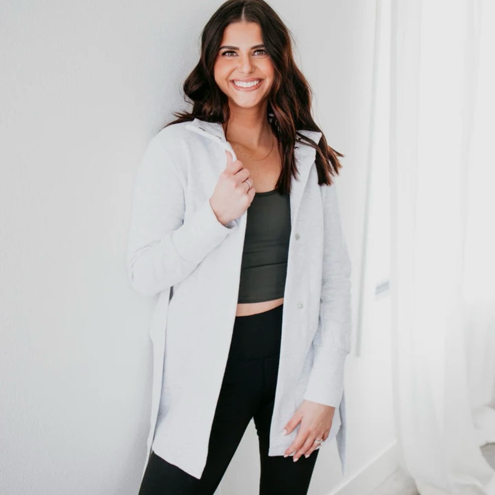 Lily & Lottie Bailey Wrap Cardigan-Light Grey-NWOT